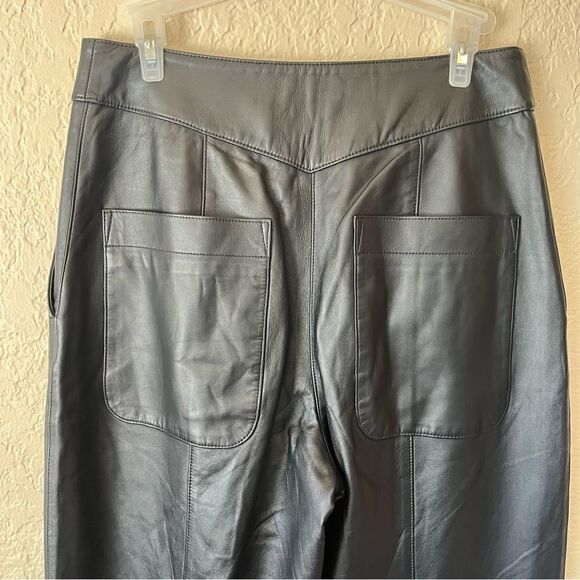 Jason Wu Straight-Leg Lamb Leather Black Pants‎ Size 4 - Picture 8 of 12